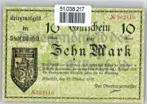 Notgeld 10 Mark , Elberfeld Geld auf AK