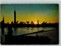 Kairo Cairo Foto AK Sonnenuntergang am Nil