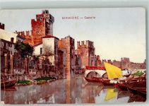25019 Sirmione 1911 Foto AK Burg Hafen