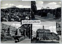 96450 W8630 Coburg - Rathaus, Ortsansicht, Veste Coburg