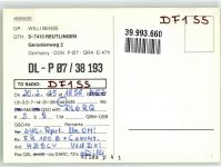 W7410 Reutlingen DL 6 RQ Willi Bense Geranienweg Varta Batterien Qsl-Karte Werbe AK
