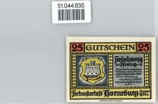 Notgeld 25 Pfennig , Horneburg Geldschein auf AK
