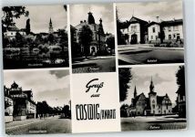 06869 O4522 Coswig , Anh - Nicolaikirche, Postamt, Bahnhof, Kreissparkasse, Rathaus