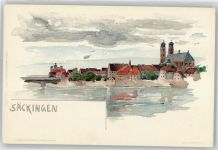 79713 W7880 Bad Säckingen Lithographie / Künstlerkarte Künstler-Karte