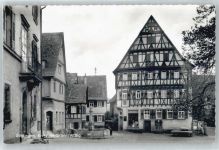74363 W7129 Güglingen - Ortsansicht, Brunnen, Metzgerei, Lloyd