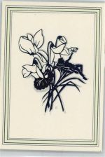 Kind Blume Scherenschnitt