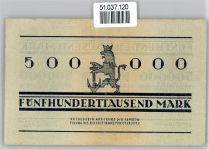Notgeld 500 000 Mark , Düsseldorf Geld auf AK