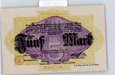 Notgeld 5 Mark , Altona Geld auf AK