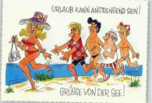 Grüße von der See Strand Humor Bademoden Erotik