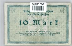 Notgeld 10 Mark , Passau Geld auf AK