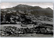 87549 W8977 Rettenberg , Oberallgäu - Kirche, Ortsansicht