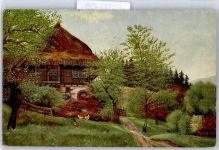 Schwarzwaldhaus 1913 Künstlerkarte