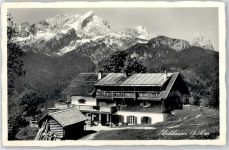 82467 W8100 Garmisch-Partenkirchen - Echbayer, Blick auf Alpspitze, Zugspitze, Waxenstein