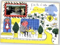 56620 Pont-Scorff Gebrauchsspuren Leporello, Im Weinrestaurant