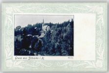 38879 O3706 Schierke am Brocken - Kirche verziert , Passepartout