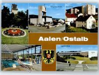 73430 W7080 Aalen , Württ - Turm Heilig Kreuz Kirche Schwimmbad Ingenierschule