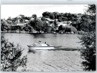 14542 O1512 Werder (Havel) - Bungalowsiedlung und Riegelbucht am Zeltplatz Motorboot
