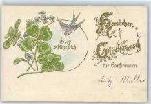 Taube Konfirmation 1901 Prägedruck
