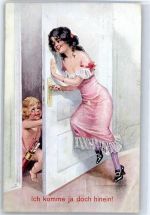 Ich komme ja doch hinein Amor 1913 Künstlerkarte