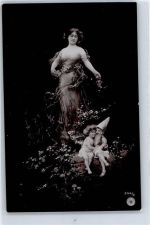 Engel Frau Zwerg NPG 1907 Foto AK