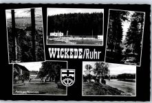 58739 W5757 Wickede (Ruhr) - Im Hövel Schwimmbad Freibad Waldpartie Marktplatz Wappen Ruhrpartie