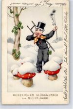 WK II Pilz Kleeblatt Neujahr Schornsteinfeger