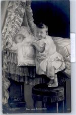 Das neue Brüderchen Adel Kaiser Wilhelm II 1907 Foto AK