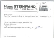 6780 Schruns Werbe AK Pension Haus Steinwand