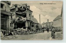 02880 Crouy - zerstörte Strasse rechts Schutzbarrikaden