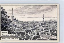 Tallinn Reval Künstlerkarte Blick vom Dom