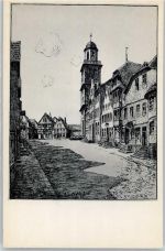 36341 W6420 Lauterbach (Hessen) Künstlerkarte Marktplatz sign. Karl Winkel