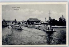 78462 W7750 Konstanz 1913 Foto AK Hafenpartie