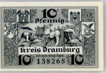 Dramburg Drawsko Pomorskie 1920 Notgeldschein 10 Pfennig