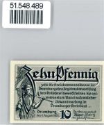Dramburg Drawsko Pomorskie 1920 Notgeldschein 10 Pfennig