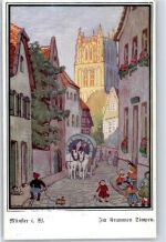 48143 W4400 Münster , Westf 1915 Künstlerkarte Im krummen Timpen