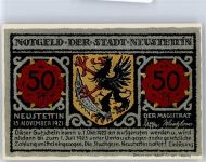 Neustettin Szczecinek 1921 Notgeldschein 50 Pfennig 1921