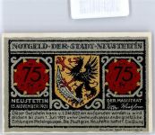Neustettin Szczecinek 1922 Notgeldschein 75 Pfennig 1922