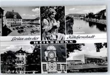 74072 W7100 Heilbronn , Neckar - Marktplatz Käthchen Neckarpartie Kunstuhr Harmonie Trappenseeschlösschen