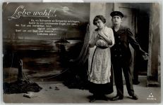 Marineschiffspost Lebe wohl Poesie / Liebe Frau Marine WK I Fotomontage AK