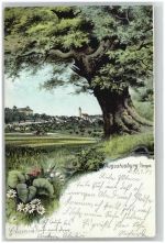 09573 O9382 Augustusburg 1910 Lithographie Blick auf Augustusburg