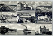 17454 O2238 Zinnowitz , Ostseebad - Ostseebad Konzertplatz Dampfer Hafen Strand Promenade