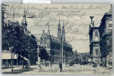 1001 Amsterdam 1905 - Straße Voorburgwal met Kon. Postcantoor Postamt