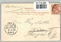 1001 Amsterdam 1905 - Straße Voorburgwal met Kon. Postcantoor Postamt