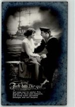 Marineschiffspost Ich bin Dir gut Poesie / Liebe Frau Marine WK I Fotomontage AK