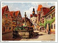 91541 W8803 Rothenburg ob der Tauber Künstlerkarte Markusturm sign. L. Mössler