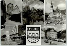 02625 O8600 Bautzen - Nikolaiturm Michaeliskirche Rathaus Wohnhochhaus Hauptmarkt