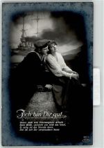 Marineschiffspost Ich bin Dir gut Poesie / Liebe Frau Marine WK I Fotomontage AK