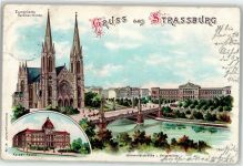67000 Strasbourg Straßburg Lithographie