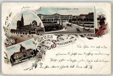 67000 Strasbourg Straßburg Lithographie