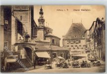 6060 Hall in Tirol - Oberer Stadtplatz Brunnen Marktszene